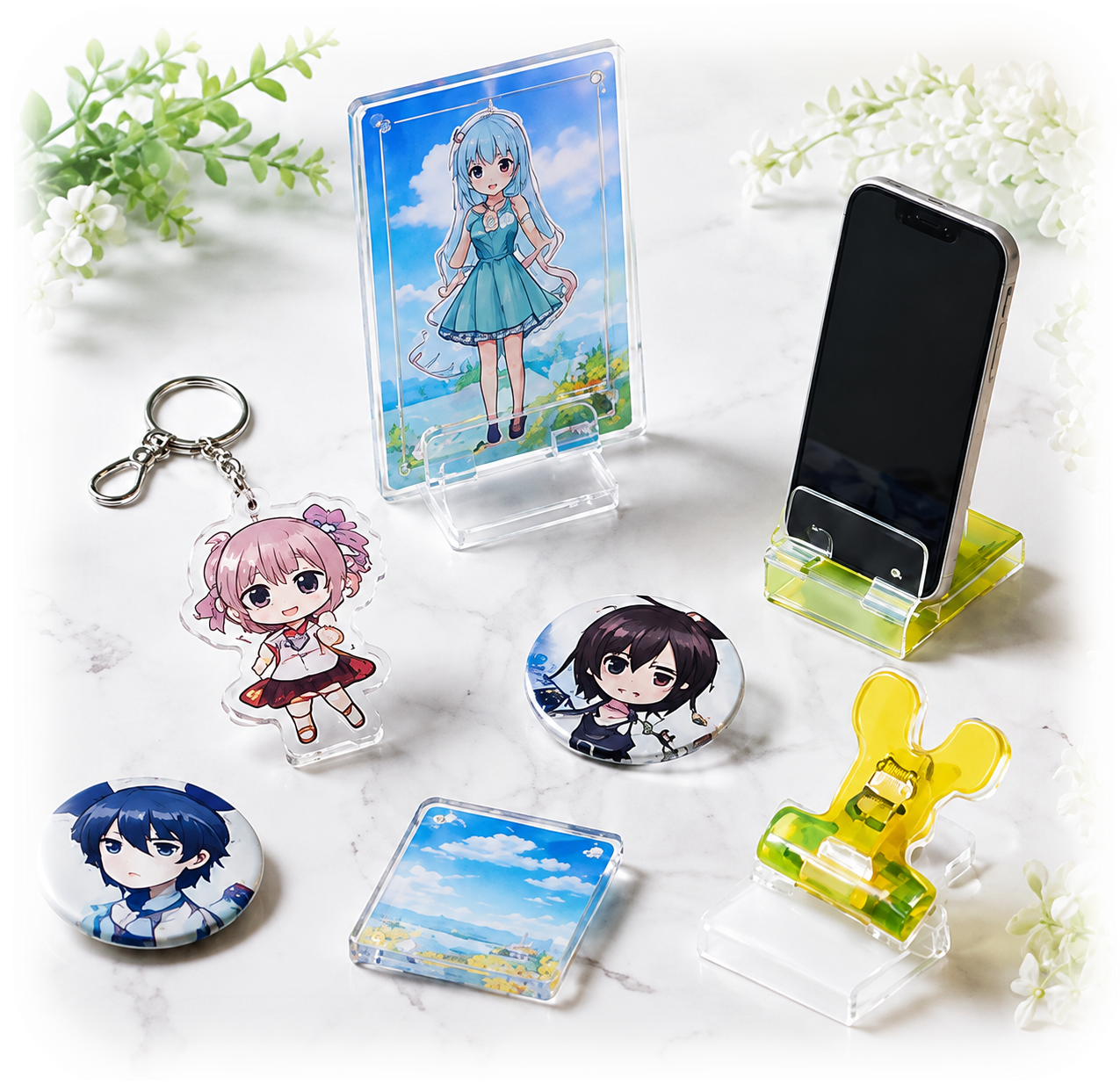 アクリルスタンドやキーホルダーなどのオリジナルグッズ